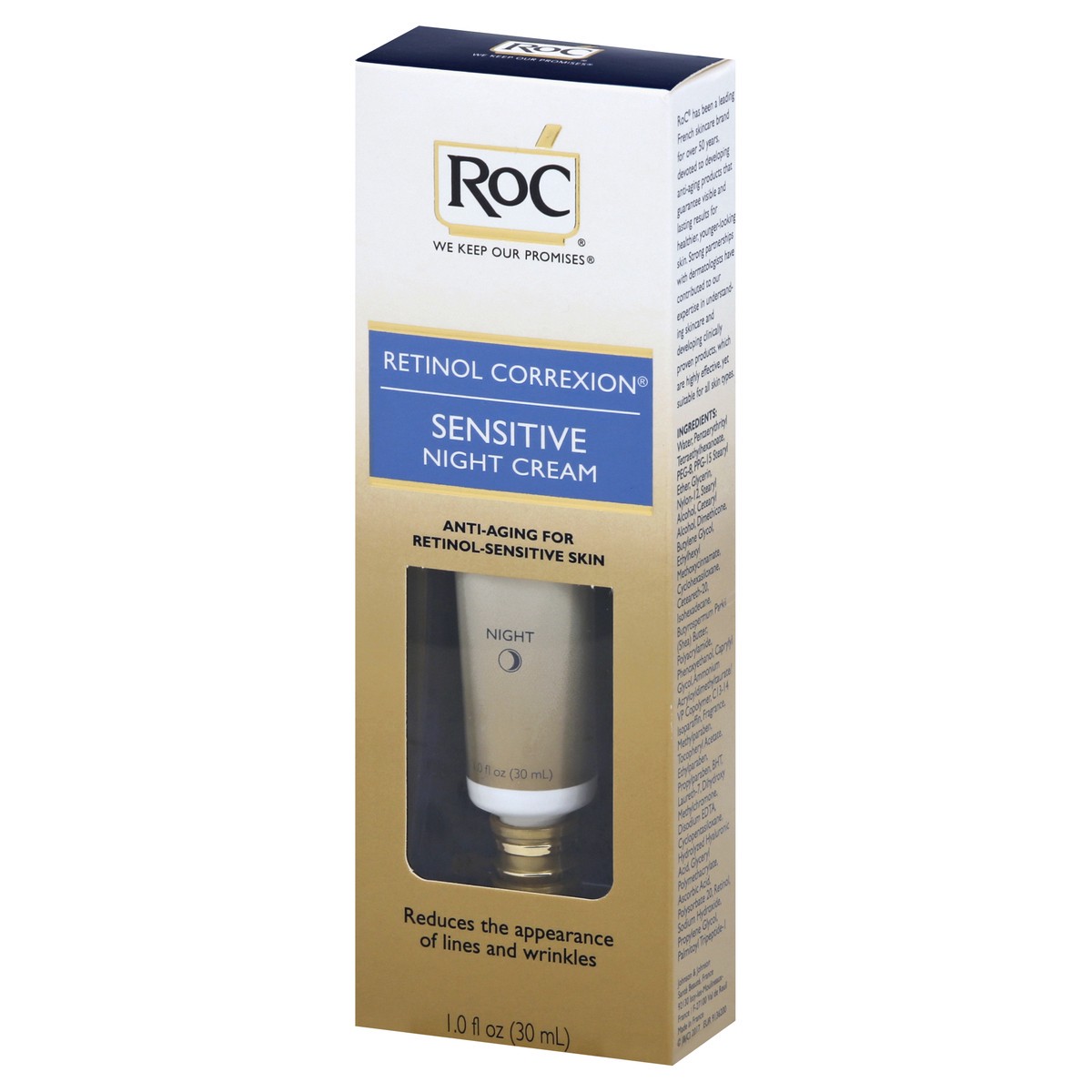 slide 3 of 9, RoC Retinol Correxion Anti-Aging Sensitive Skin Night Cream, 1 ct