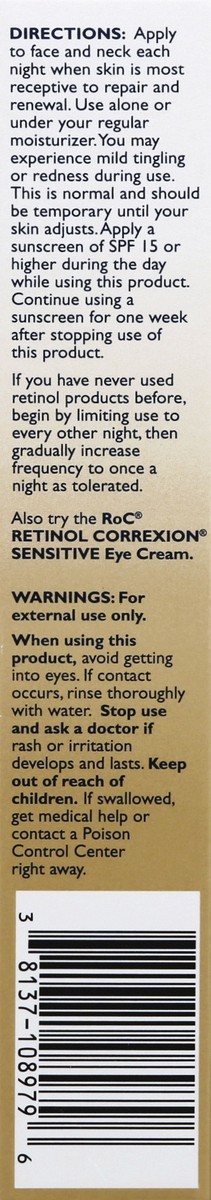 slide 7 of 9, RoC Retinol Correxion Anti-Aging Sensitive Skin Night Cream, 1 ct