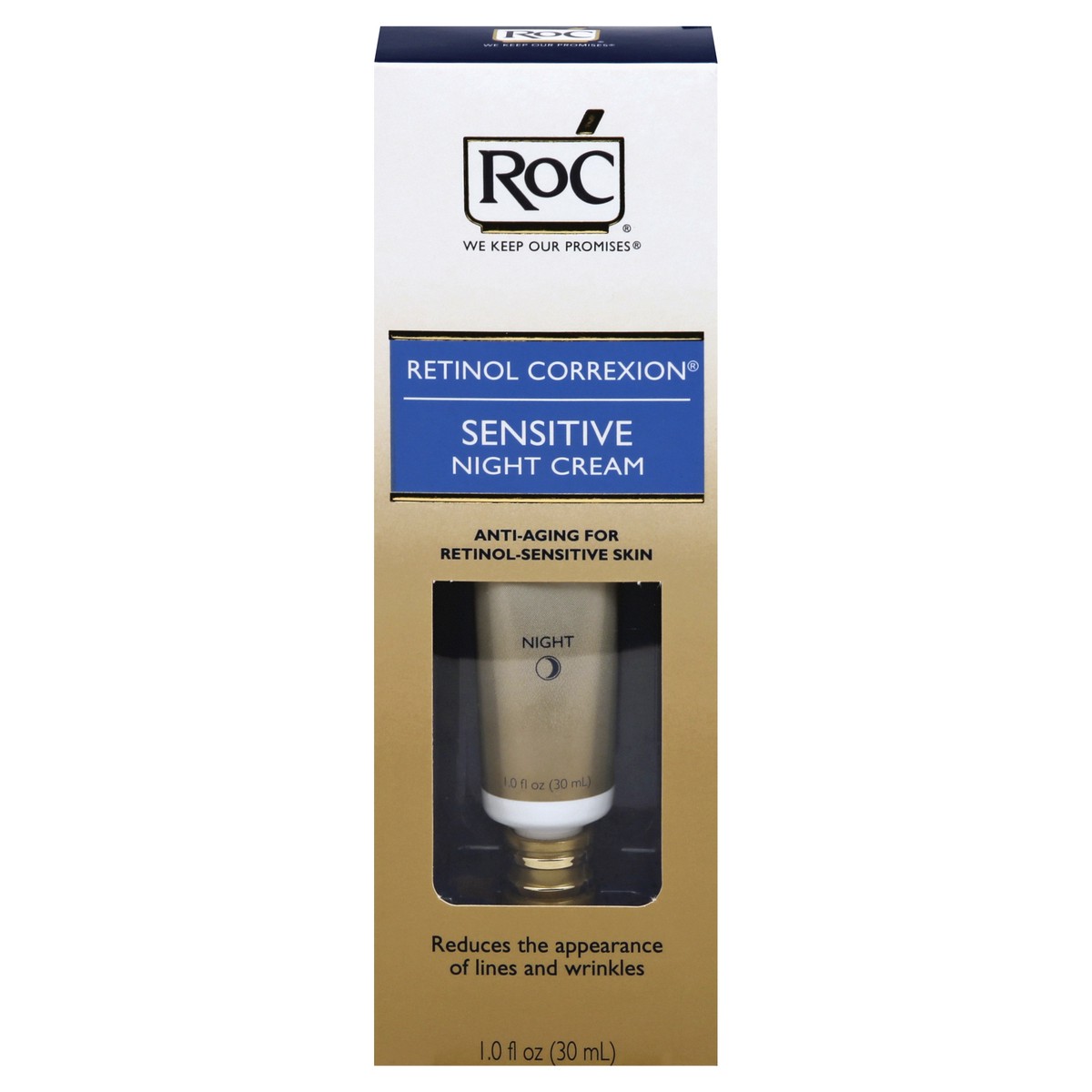 slide 1 of 1, RoC Retinol Correxion Anti-Aging Sensitive Skin Night Cream, 1 ct