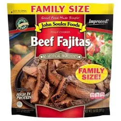 John Soules Foods Beef Fajitas Fully Cooked 14 OZ Bag