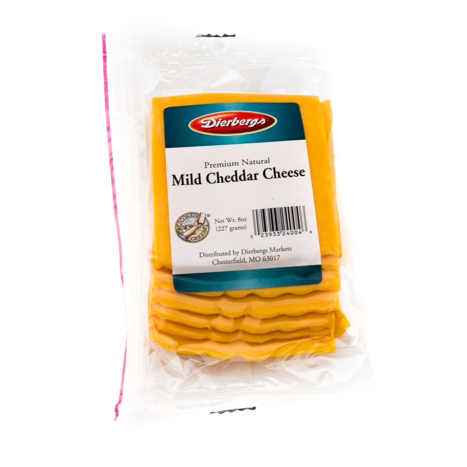 slide 1 of 1, Dierbergs Sliced Premium Mild Cheddar Cheese, 8 oz