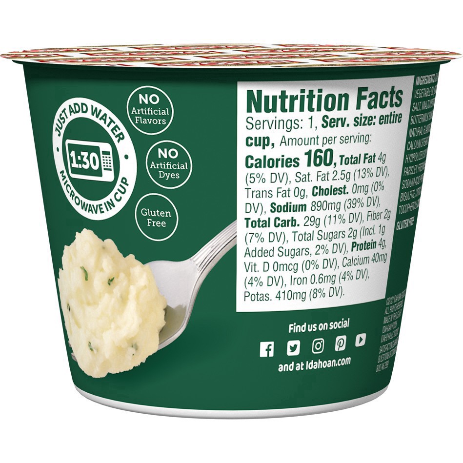 slide 16 of 17, Idahoan Roasted Garlic Mashed Potatoes Cup, 1.5 oz