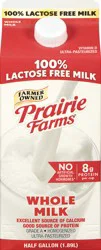 Prairie Farms Whole 100% Lactose Free Homogenized Milk - 1/2 gal