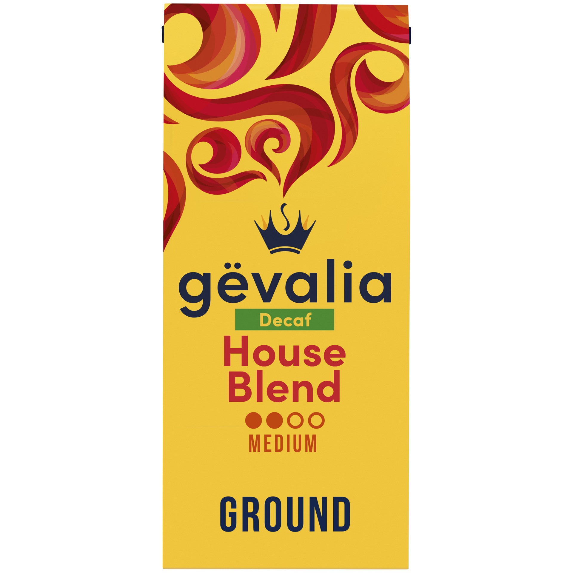 slide 1 of 12, Gevalia House Blend Decaf Medium Roast Ground Coffee, 12 oz Bag, 12 oz