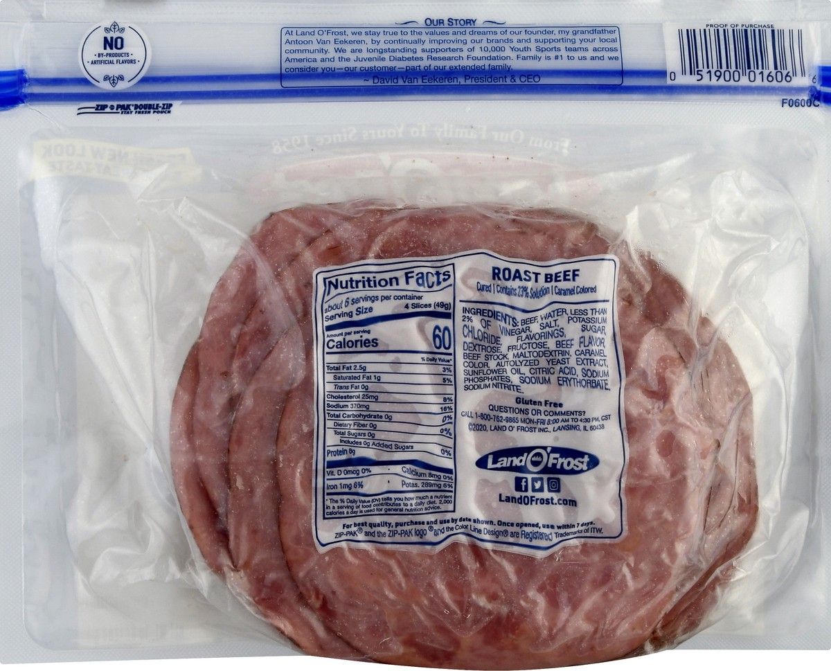 slide 6 of 9, Land O' Frost Land O Frost Premium Roast Beef, 10 oz