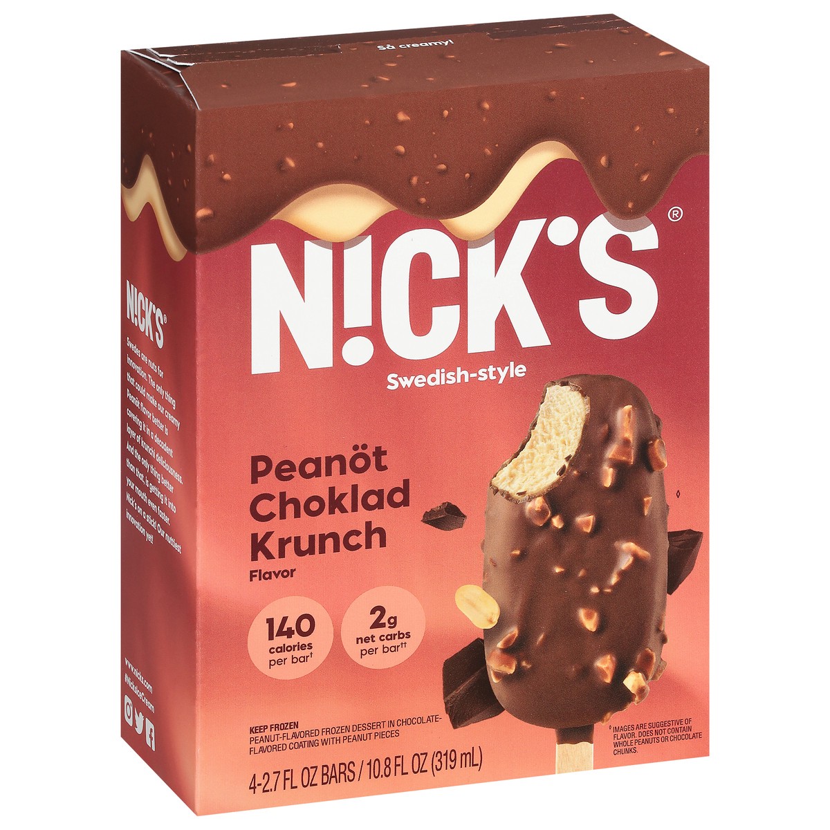 slide 2 of 9, Nick's Ice Cream Peanot Choklad Krunc, 10.8 oz