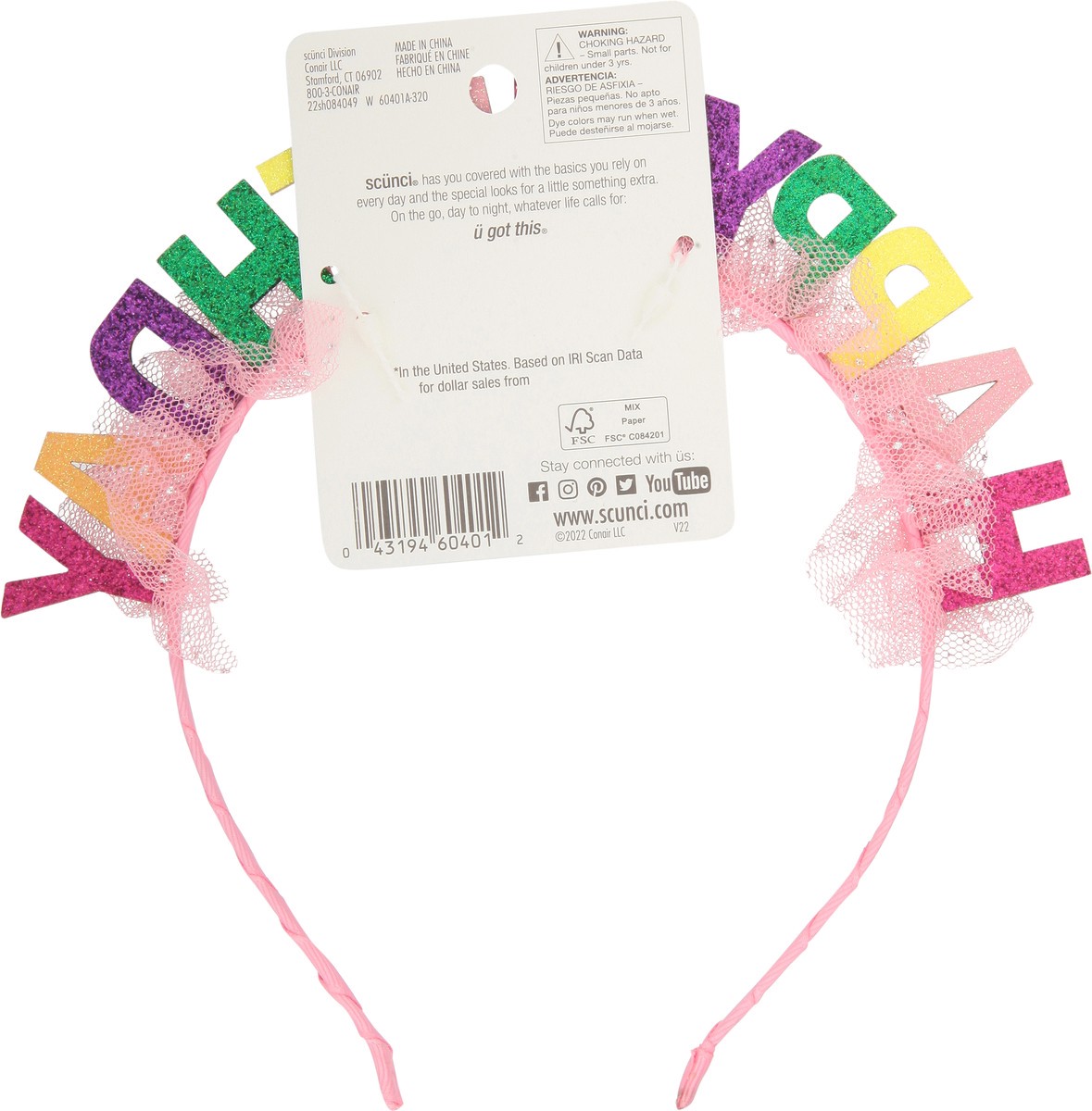 slide 7 of 9, scünci Happy Birthday Hair Band 1 ea, 1 ct