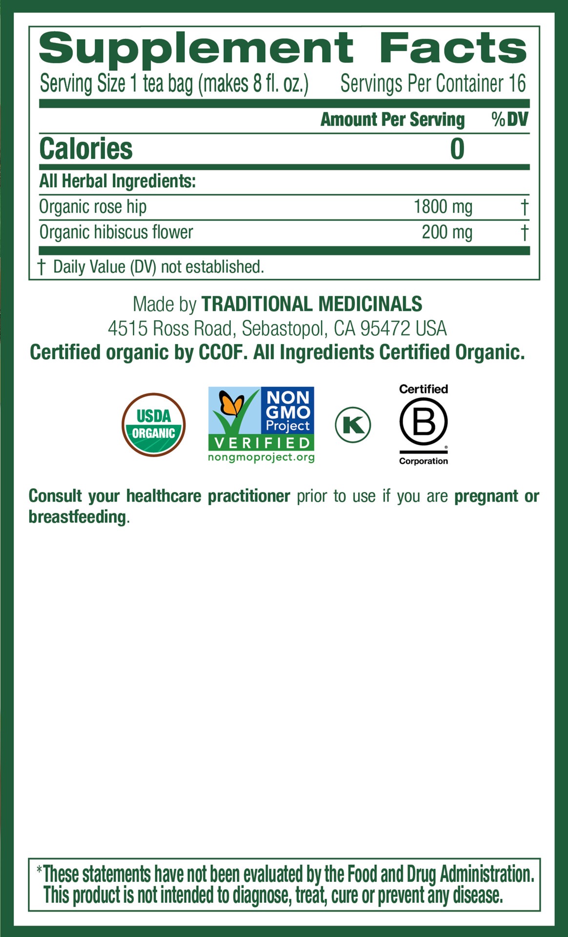 slide 2 of 3, Traditional Medicinals Rose Hips & Hibiscus - 16 ct, 16 ct