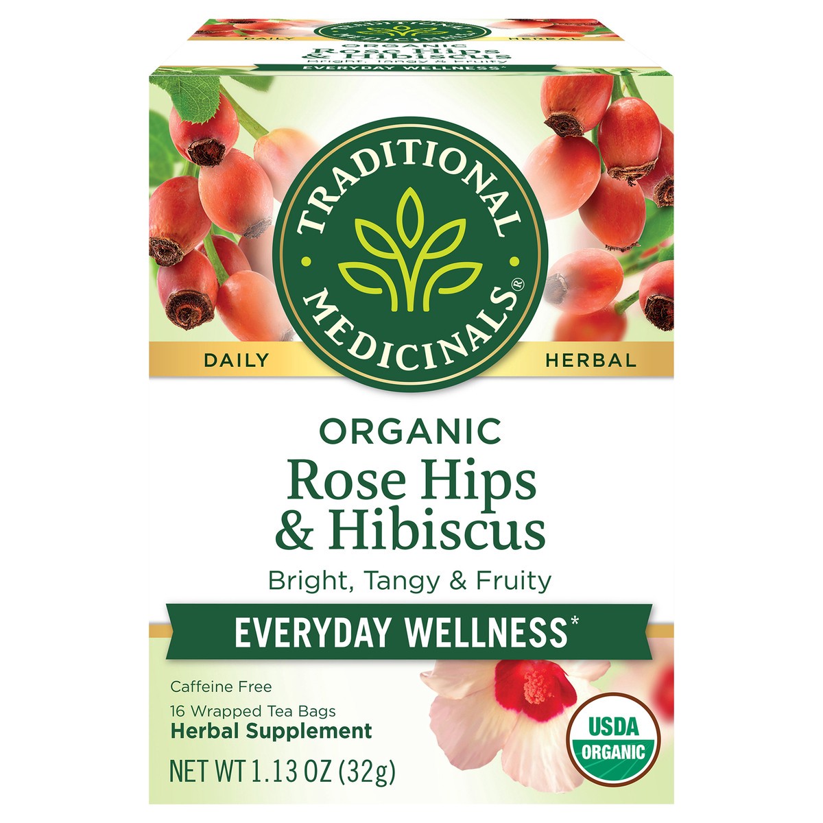 slide 1 of 3, Traditional Medicinals Rose Hips & Hibiscus - 16 ct, 16 ct