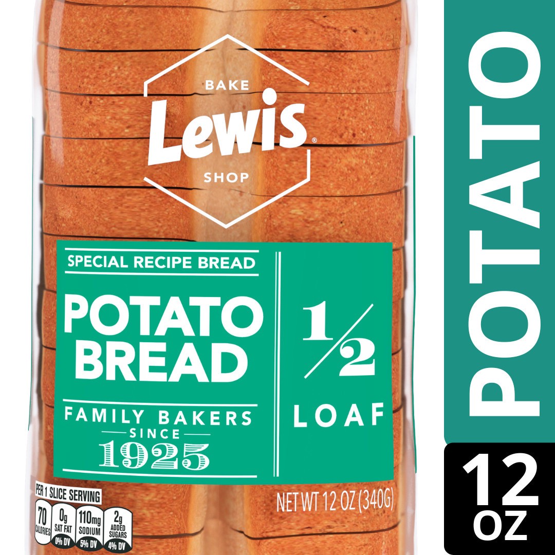 slide 1 of 5, Lewis Bakeries Potato Half Loaf Bread, 1/2 Loaf, 12 oz, 12 oz