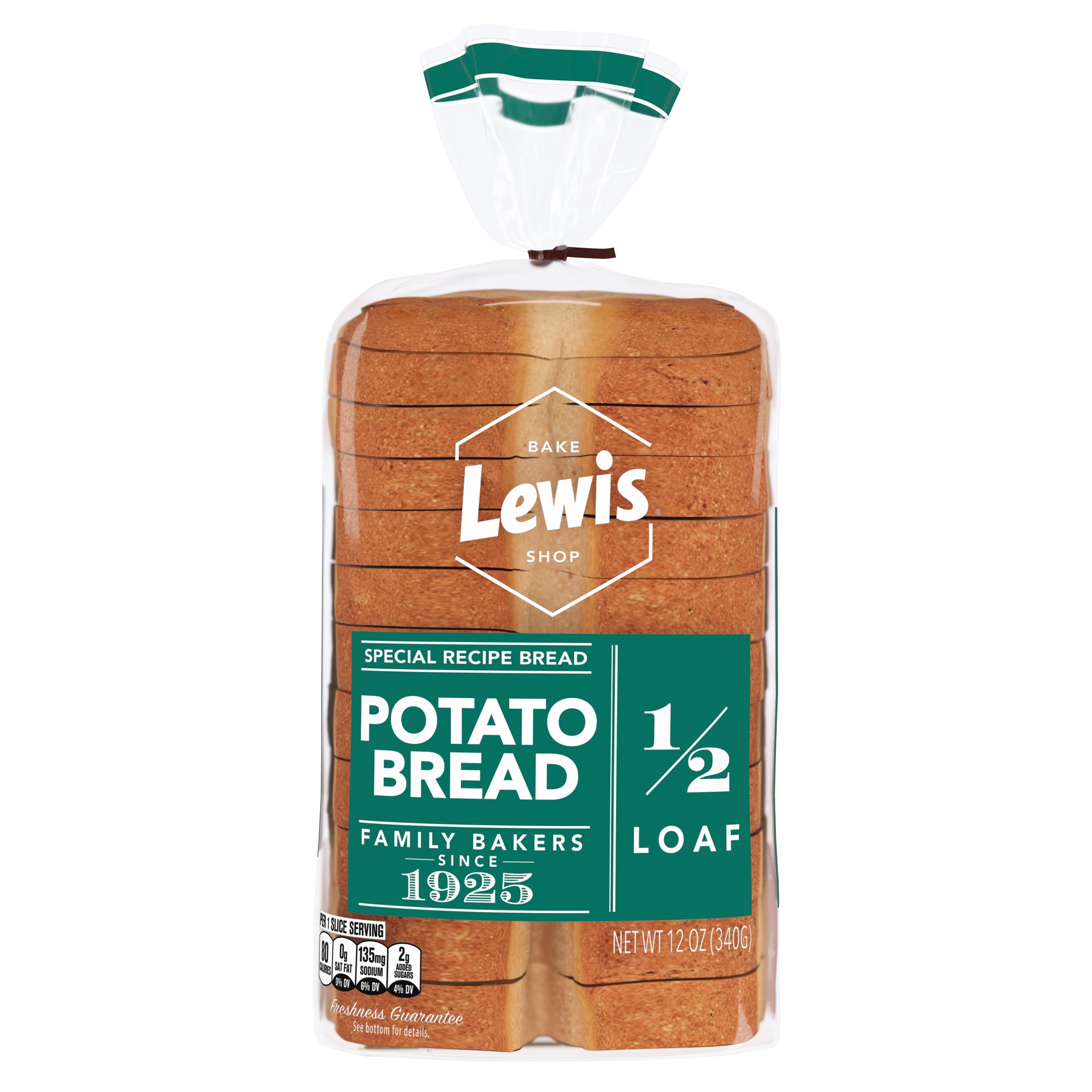 slide 5 of 5, Lewis Bakeries Potato Half Loaf Bread, 1/2 Loaf, 12 oz, 12 oz