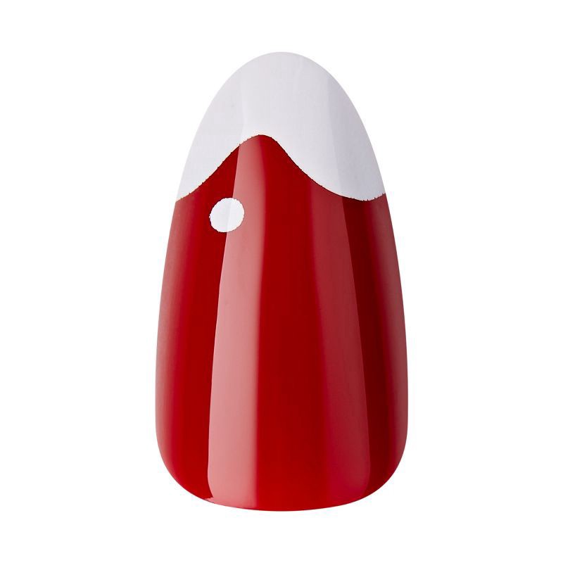 slide 5 of 8, KISS Voguish Fantasy Holiday Press-On Nails, Red, Medium Length, Almond Shaped, 31 Ct., 1 ct