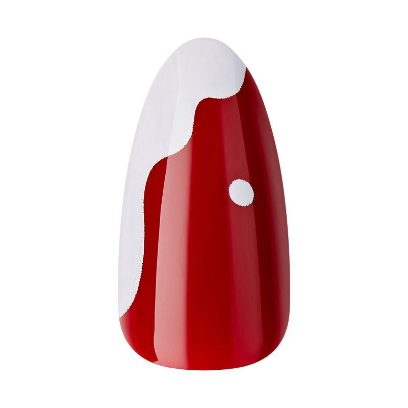 slide 6 of 8, KISS Voguish Fantasy Holiday Press-On Nails, Red, Medium Length, Almond Shaped, 31 Ct., 1 ct