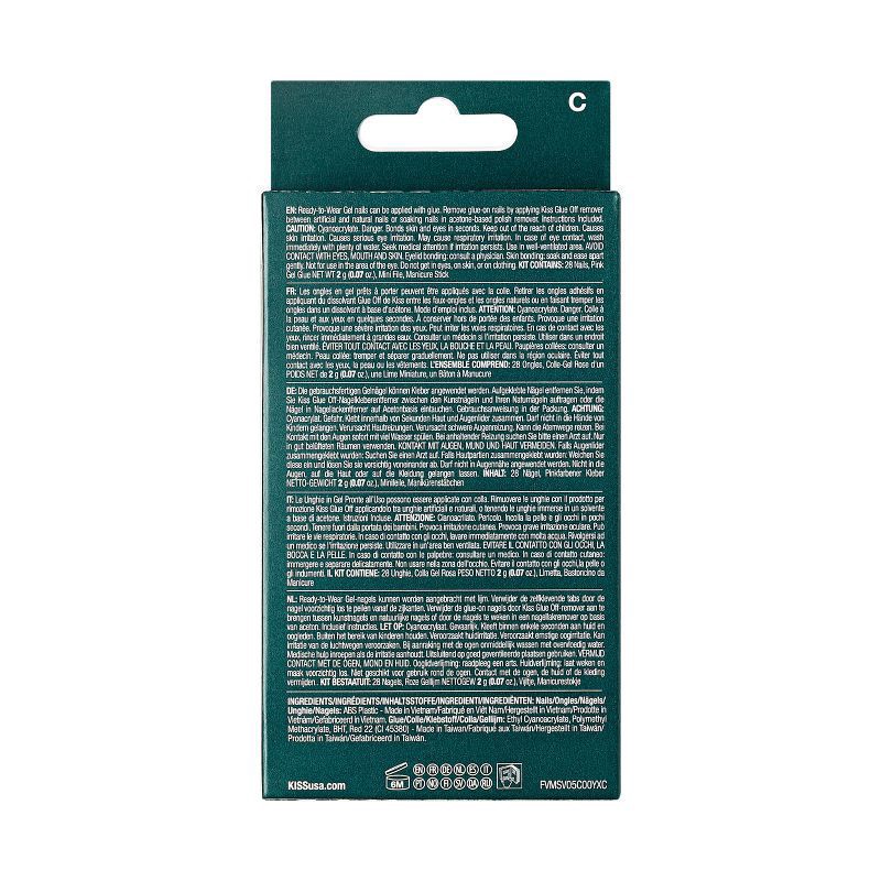 slide 4 of 8, KISS Voguish Fantasy Holiday Press-On Nails, Red, Medium Length, Almond Shaped, 31 Ct., 1 ct