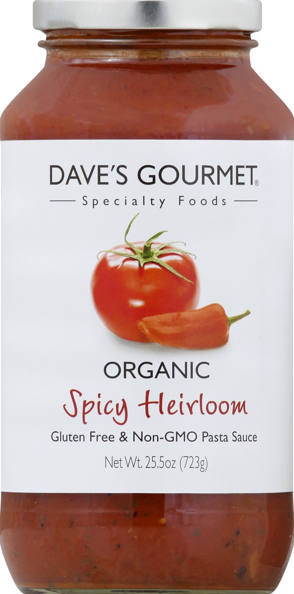 slide 1 of 3, Dave's Gourmet Daves Gourmet Organic Pasta Sauce Spicy Heirloom Jar - 25.5 Oz, 25.5 oz