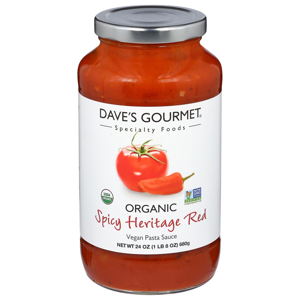 slide 1 of 3, Dave's Gourmet Organic Vegan Spicy Heritage Red Pasta Sauce 24 oz, 24 oz