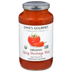 Dave's Gourmet Organic Vegan Spicy Heritage Red Pasta Sauce 24 oz