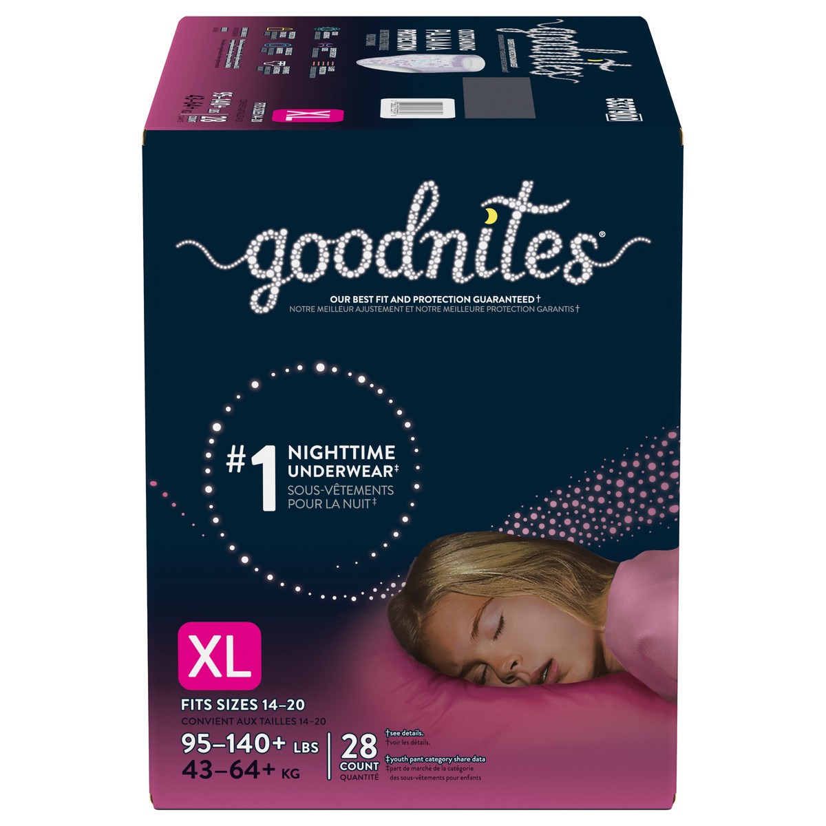 slide 1 of 11, GoodNites Girls Girls XL (95-140+ lbs) Nighttime Underwear XL 28 ea, 28 ct