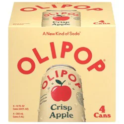 Olipop Crisp Apple Soda - 4 - 12 fl oz Cans