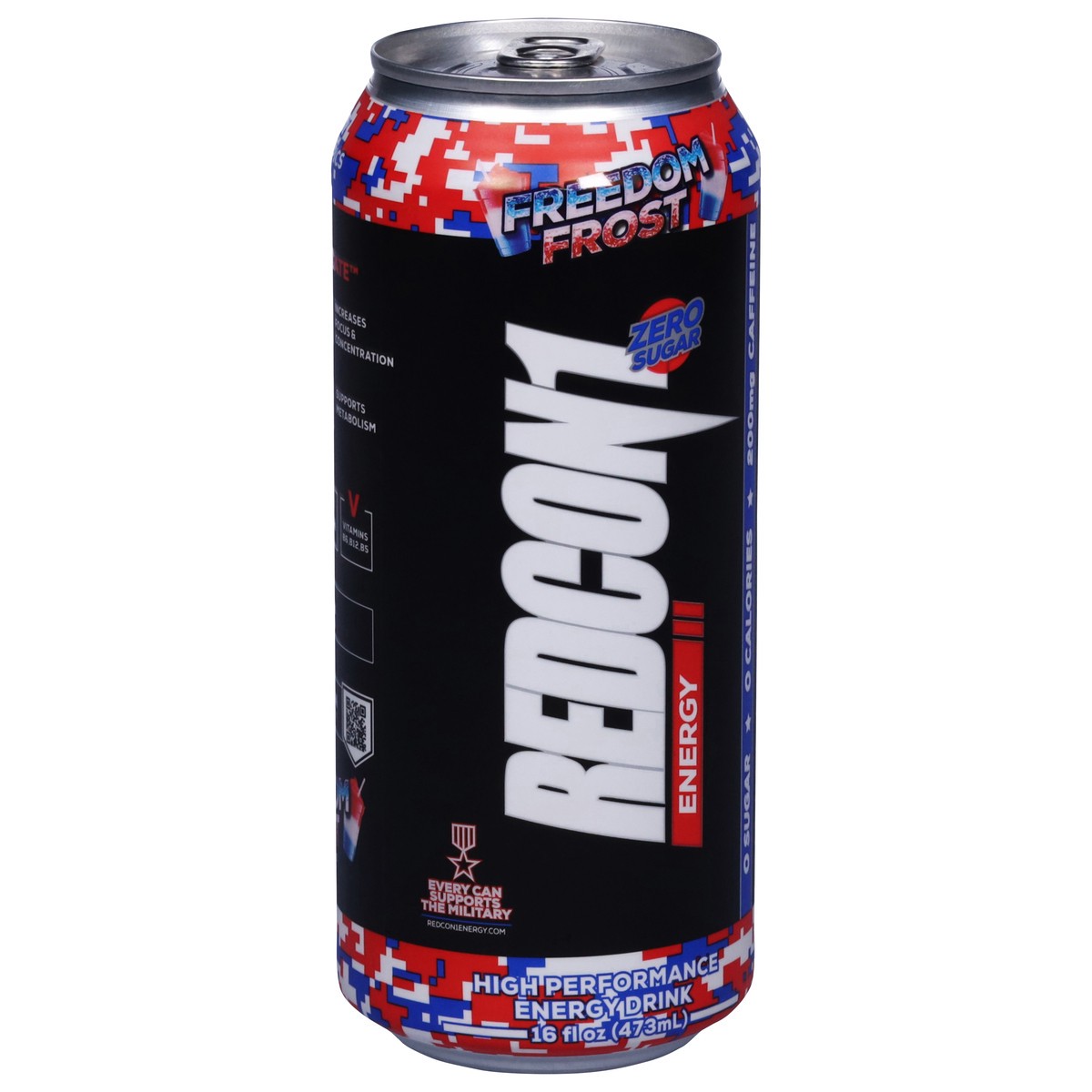 slide 6 of 14, Redcon1 Zero Sugar High Performance Freedom Frost Energy Drink 16 fl oz, 16 fl oz