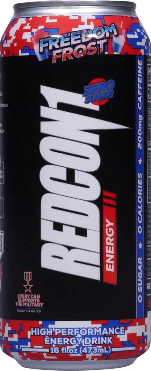 slide 5 of 14, Redcon1 Zero Sugar High Performance Freedom Frost Energy Drink 16 fl oz, 16 fl oz