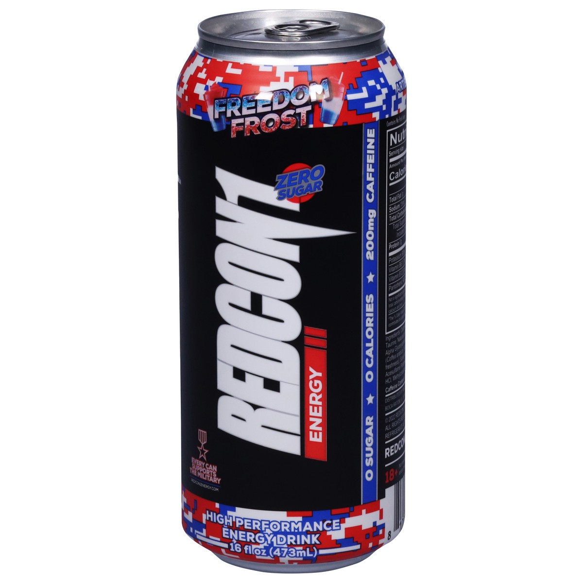 slide 14 of 14, Redcon1 Zero Sugar High Performance Freedom Frost Energy Drink 16 fl oz, 16 fl oz