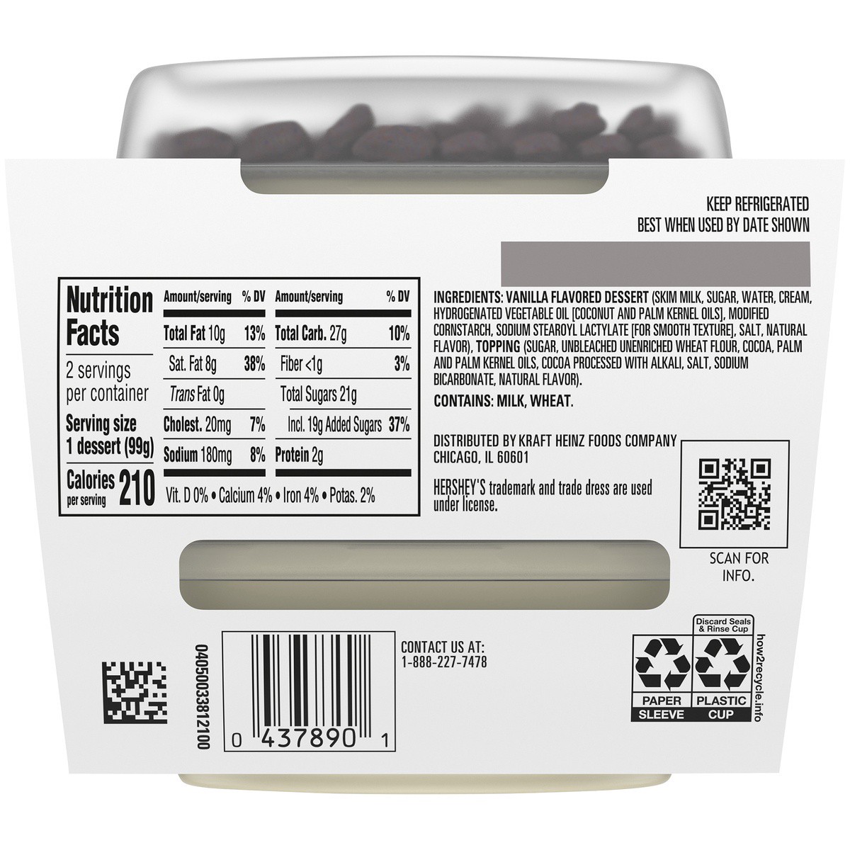 slide 2 of 9, COLLIDERS™ Twisted HERSHEY'S COOKIES ‘N'' CREME Refrigerated Dessert, 2 ct Pack, 2 ct