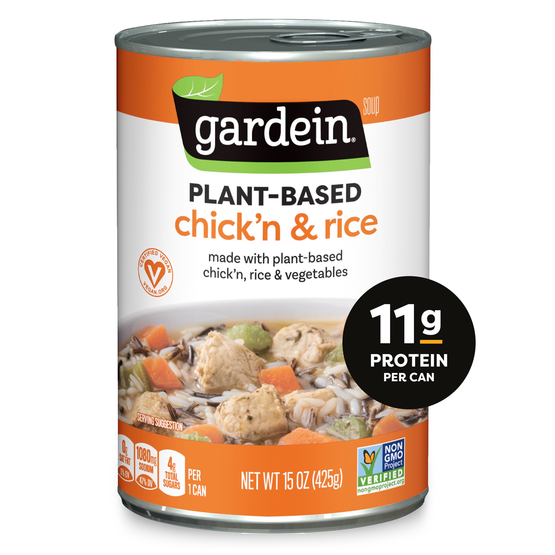 slide 1 of 2, Gardein Plant-Based Chick'n & Rice Soup 15 oz, 15 oz
