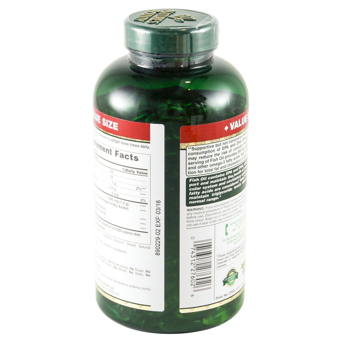 Nature's Bounty Fish Oil Softgels Value 320 ct | Shipt