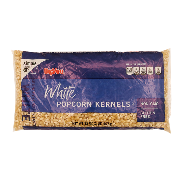 slide 1 of 1, Hy-Vee Popcorn Kernels, White, 32 oz