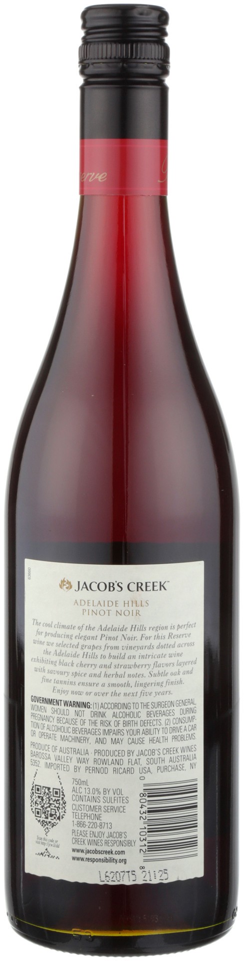 slide 2 of 5, Jacob's Creek Jacobs Creek Reserve Pinot Noir 750mL Bottle Vintage 18, 750 ml