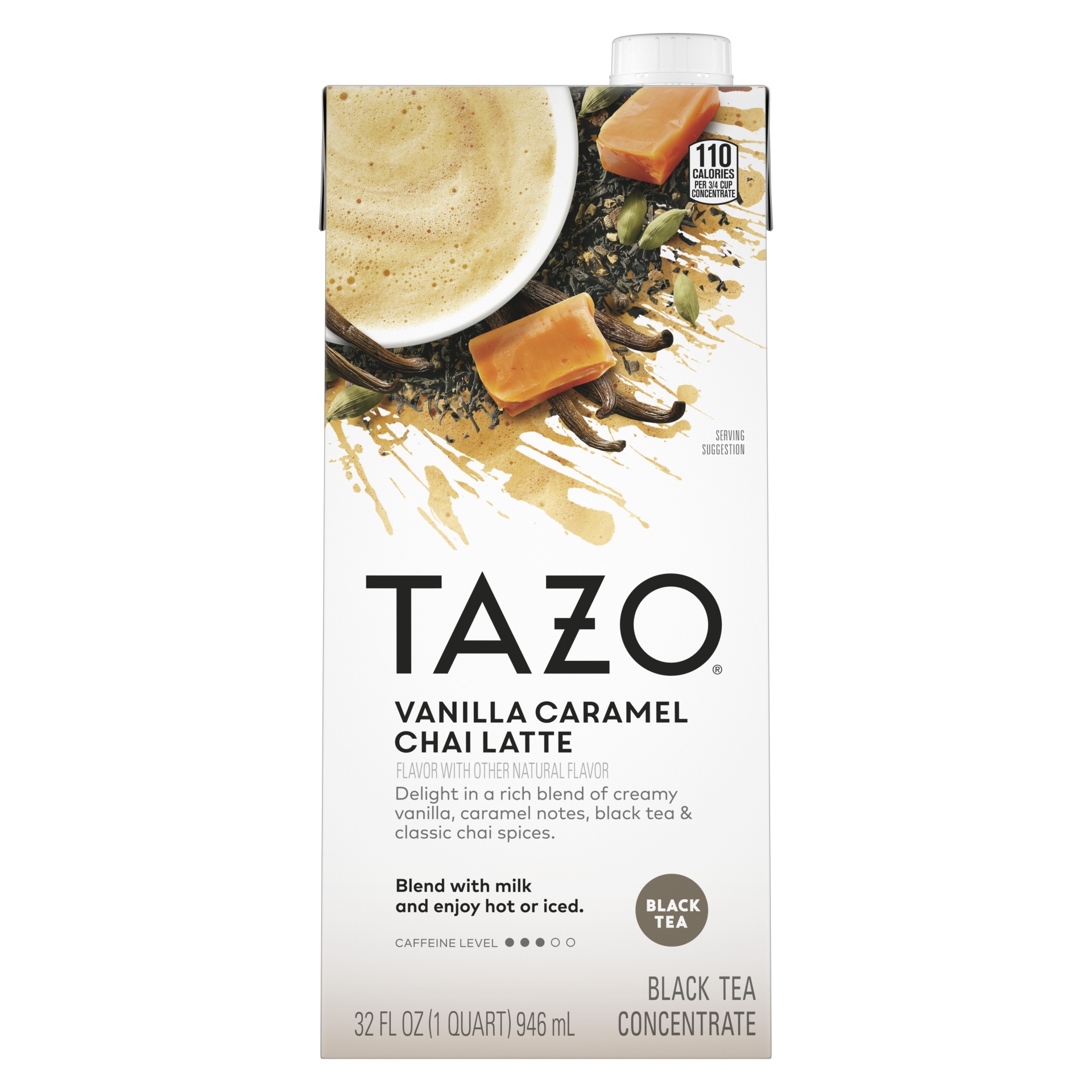 slide 1 of 1, Tazo Chai Vanilla Caramel Latte, 32 oz