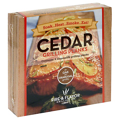 slide 1 of 1, Fire & Flavor Cedar Grilling Planks, 4 ct