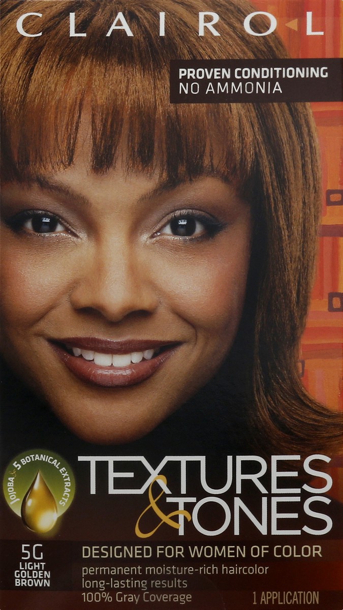 slide 6 of 9, Clairol Textures & Tones Light Golden Brown 5G Permanent Hair Color 1 ea, 1 ct