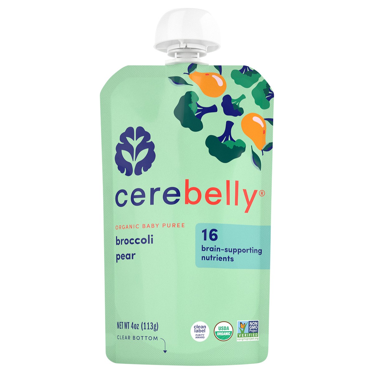 slide 1 of 3, Cerebelly Brocoli Pear, 4 oz