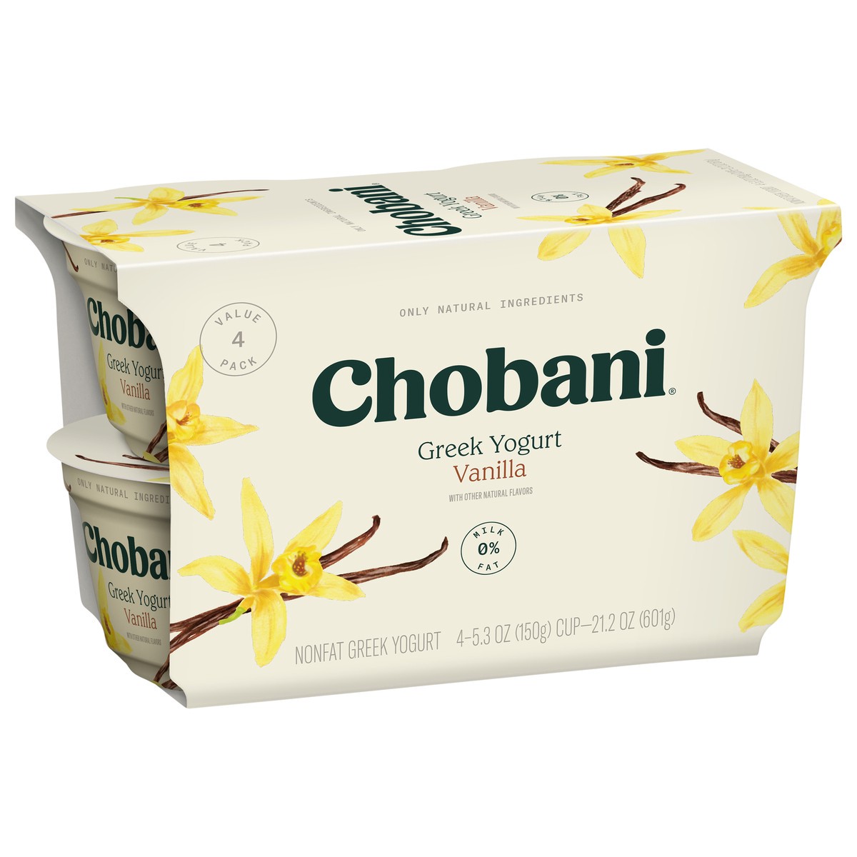 slide 8 of 9, Chobani Yogurt, Non-Fat, Greek, Vanilla, Blended, Value 4 Pack, 4 ct