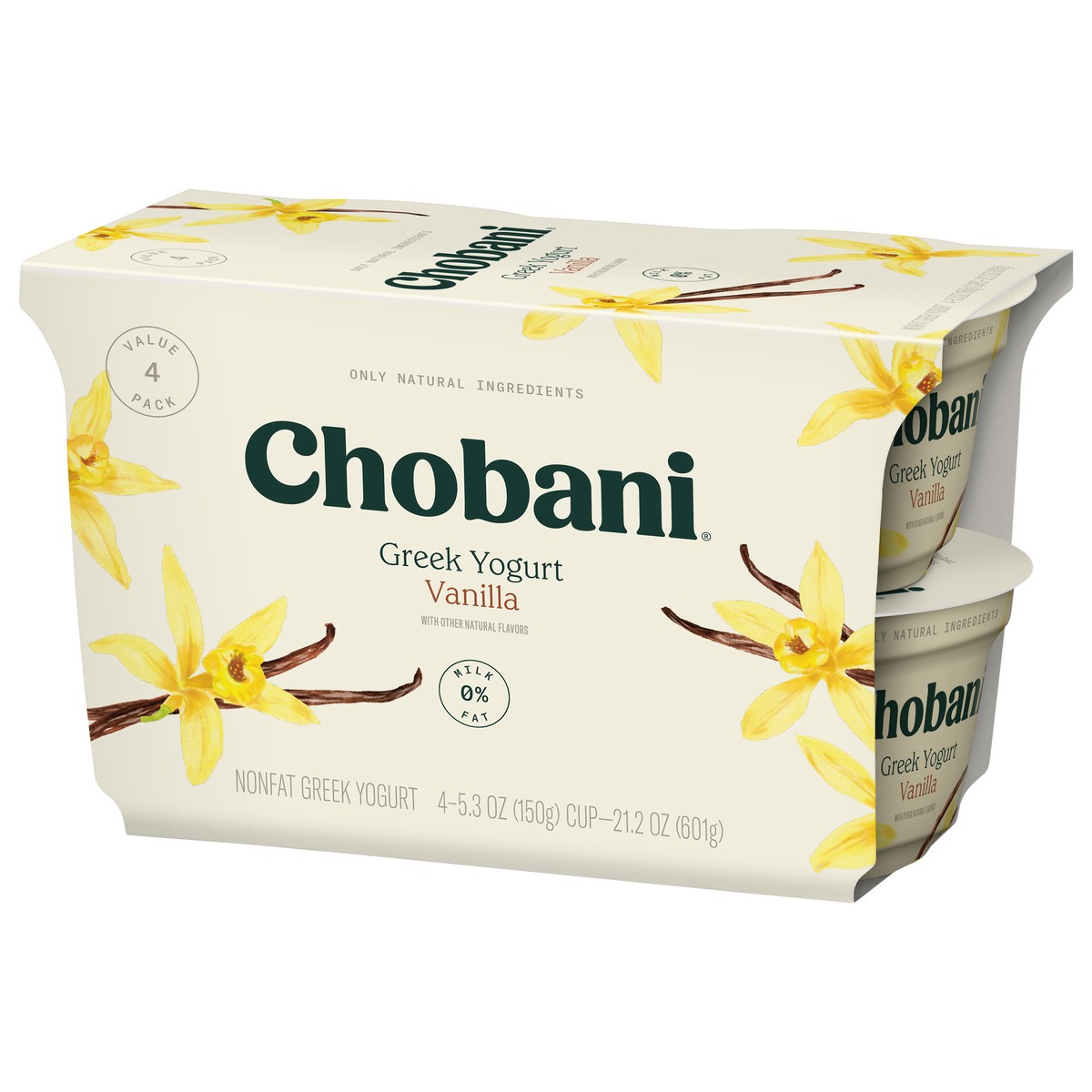 slide 6 of 9, Chobani Yogurt, Non-Fat, Greek, Vanilla, Blended, Value 4 Pack, 4 ct