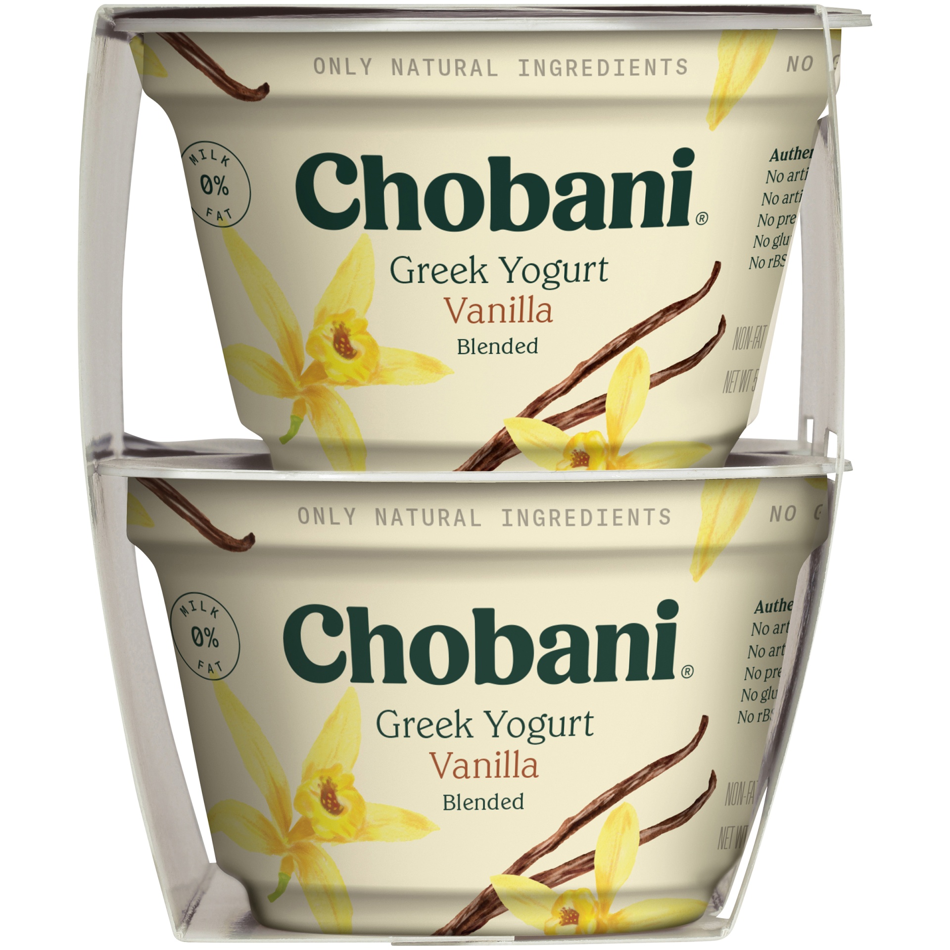 slide 5 of 8, Chobani Yogurt Non-Fat Vanilla Greek 4 Value Pack, 4 ct; 5.3 oz