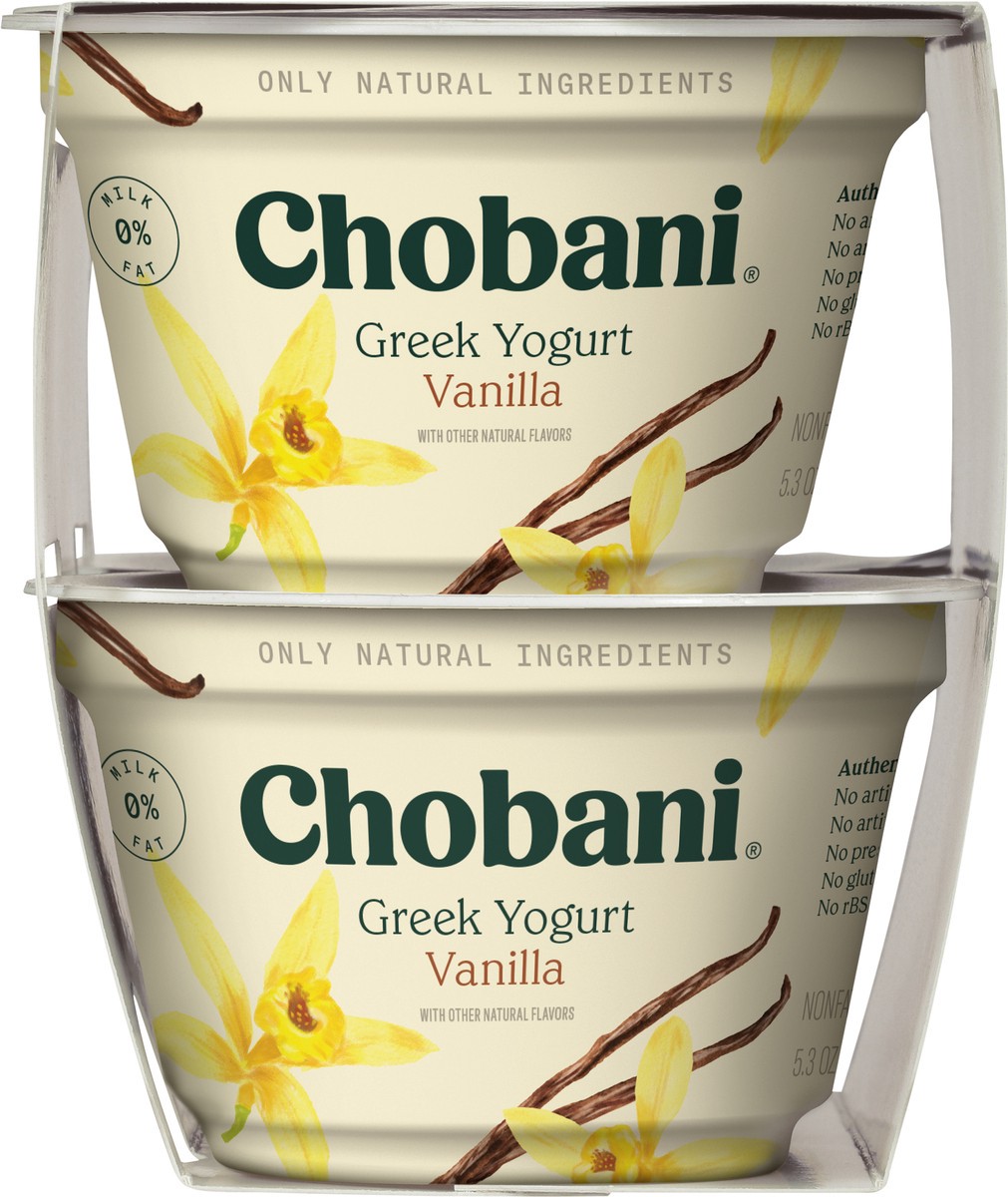 slide 4 of 9, Chobani Yogurt, Non-Fat, Greek, Vanilla, Blended, Value 4 Pack, 4 ct