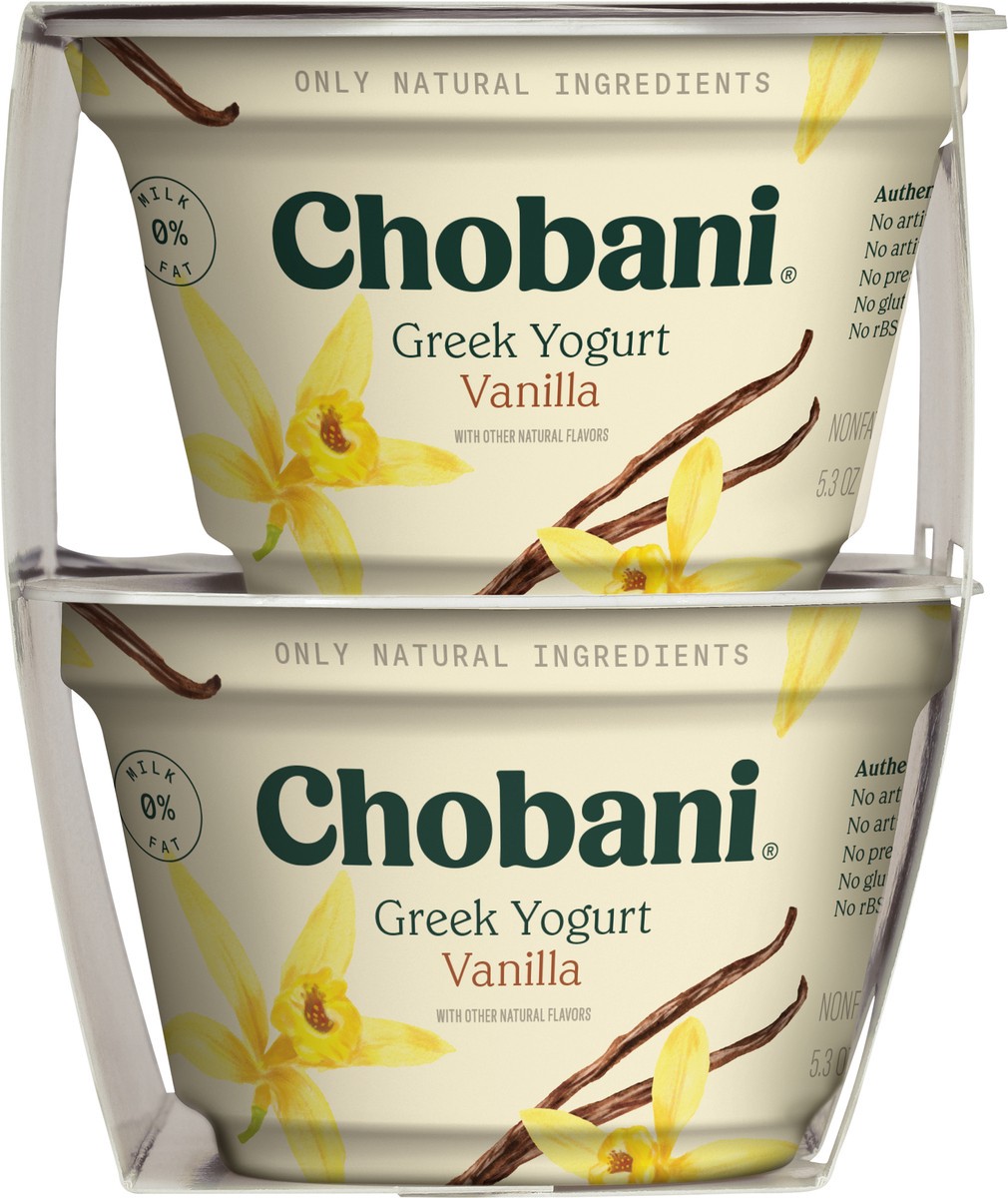slide 7 of 9, Chobani Yogurt, Non-Fat, Greek, Vanilla, Blended, Value 4 Pack, 4 ct