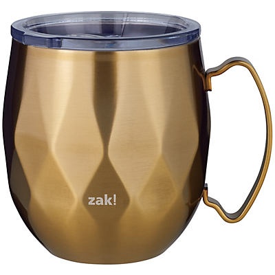 slide 1 of 1, Zak! Designs Fractal Mule Mug Stainless Steel Gold, 18 oz