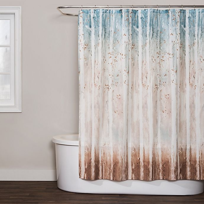 slide 1 of 1, Saturday Knight Woodland Walk Shower Curtain - Teal, 1 ct