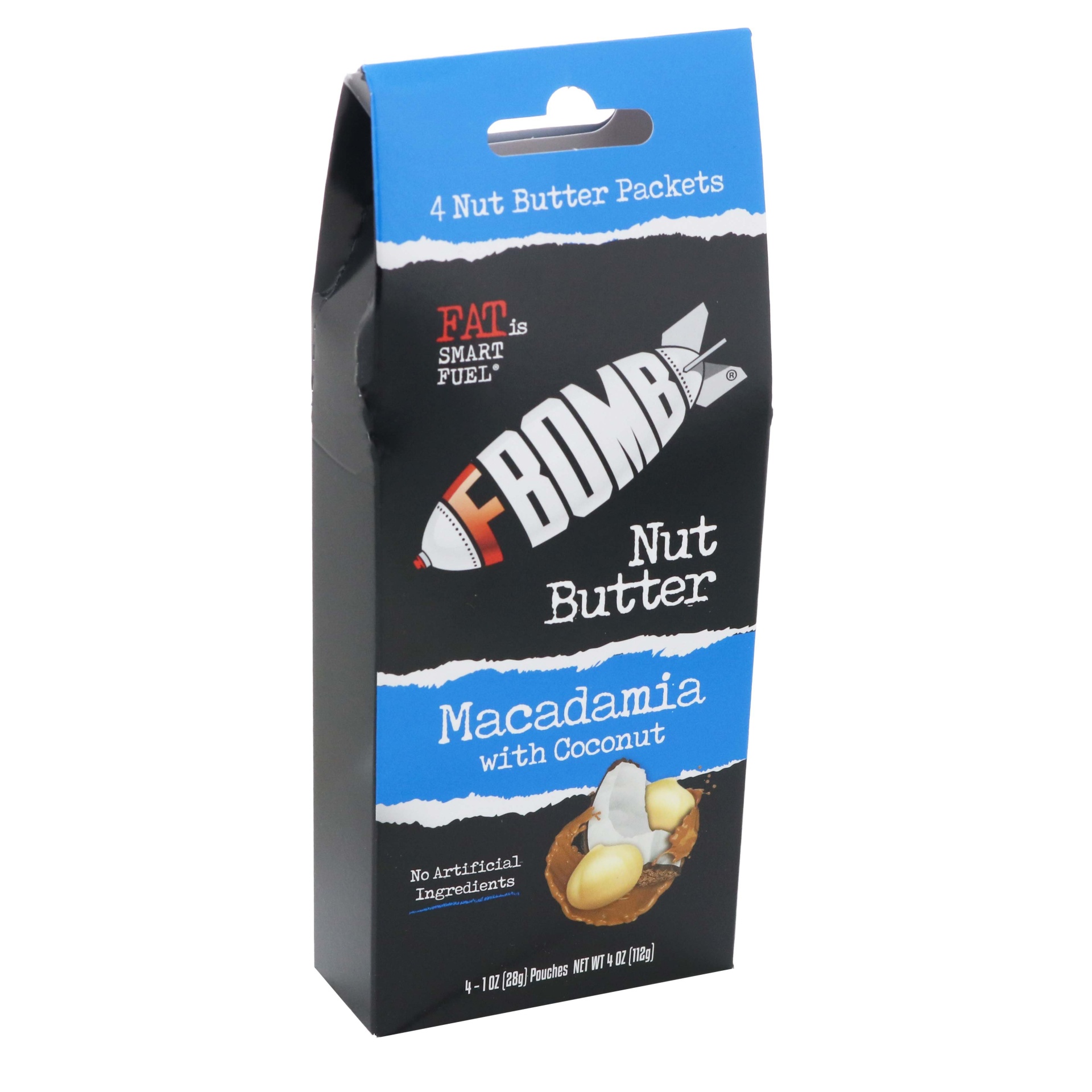 slide 1 of 1, FBOMB Macadamia with Coconut Nut Butter, 4 ct