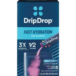 DripDrop Fast Hydration Bold Variety Electrolyte Drink Mix 8 - 0.35 oz Sticks