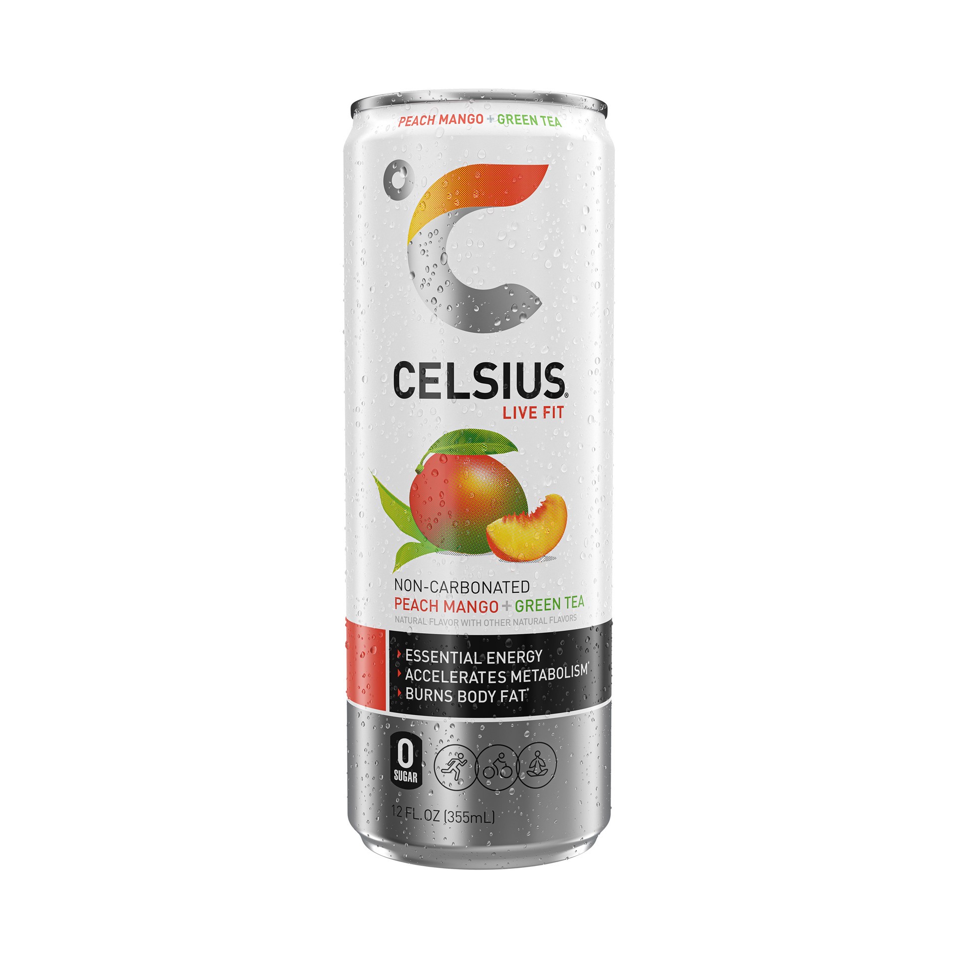 slide 4 of 4, CELSIUS Peach Mango Green Tea, Functional Essential Energy Drink 12 Fl Oz (Pack of 4), 4 ct; 12 fl oz