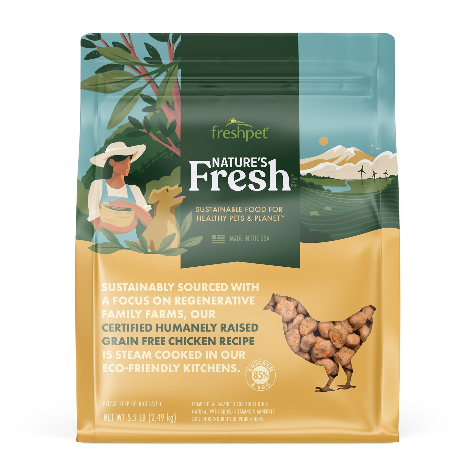 slide 1 of 5, Freshpet Nature's Fresh Adult Grain Free Chicken Recipe Dog Food 5.5 lb, 5.5 lb