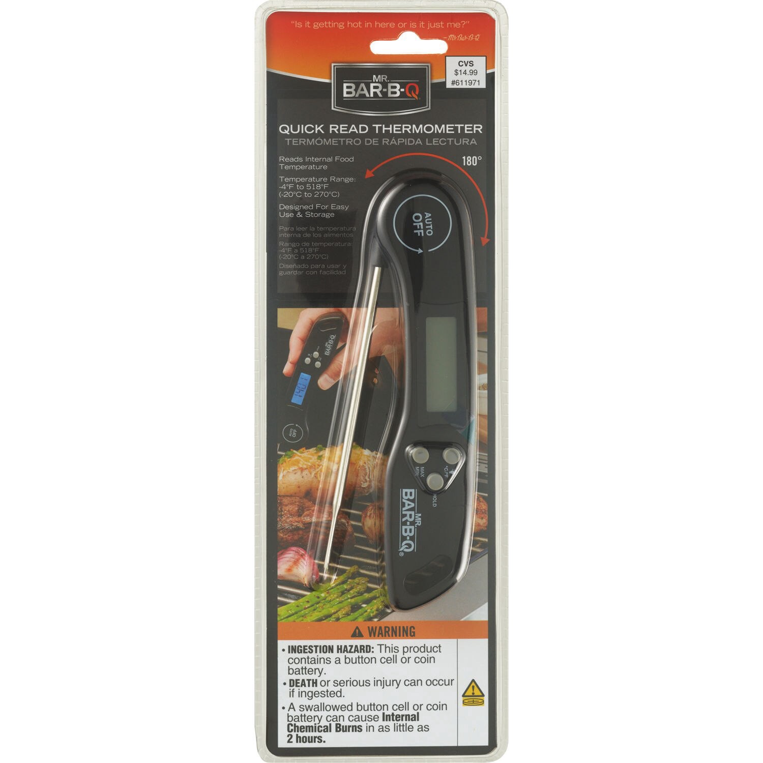 slide 1 of 1, MR. BAR-B-Q Quick Read Thermometer, 1 ct