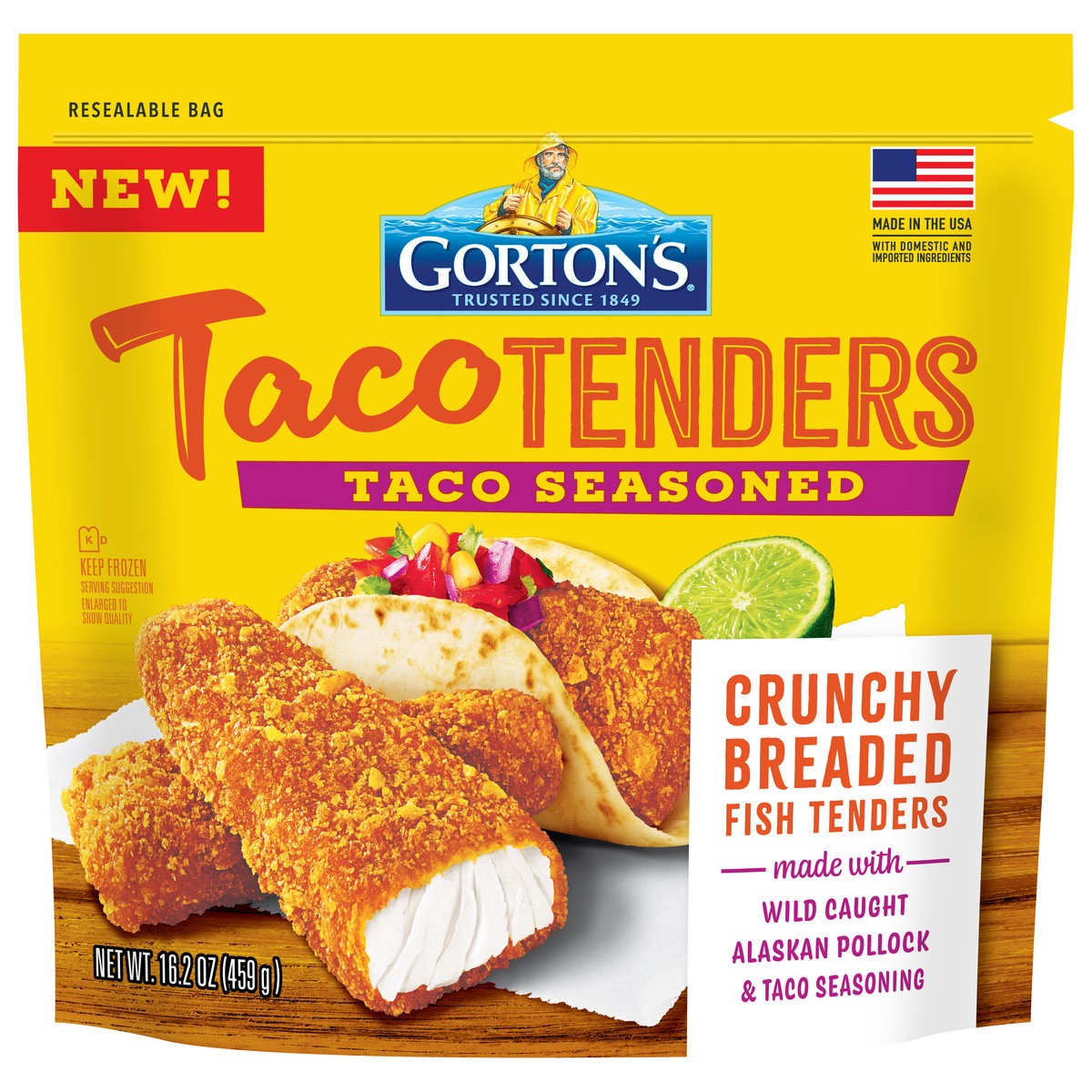 slide 2 of 2, Gorton's Taco Crunchy Breaded Taco Seasoned Fish Tenders 16.2 oz, 16.2 oz