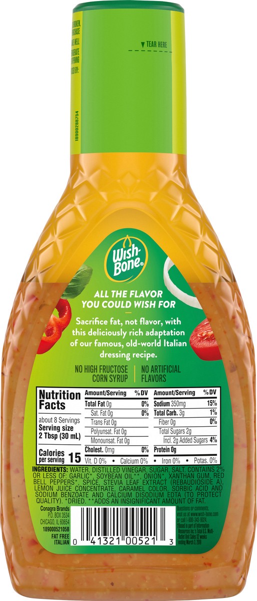 slide 4 of 9, Wish-Bone Fat Free Italian Dressing 8 fl oz, 8 fl oz