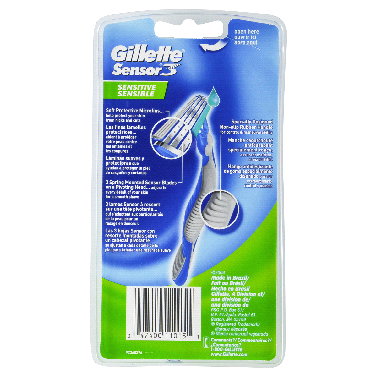 slide 2 of 2, Gillette Sensor3 Sensitive Men's Disposable Razors, 4 ct